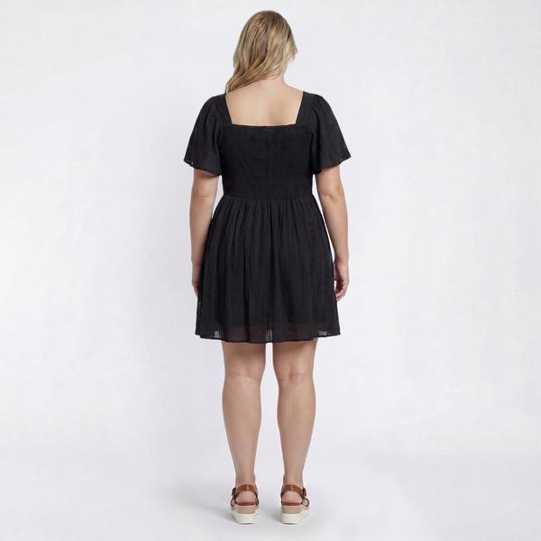 Juniors Plus Angie Flutter Sleeve Twist Front Eyelet Dress alternate view